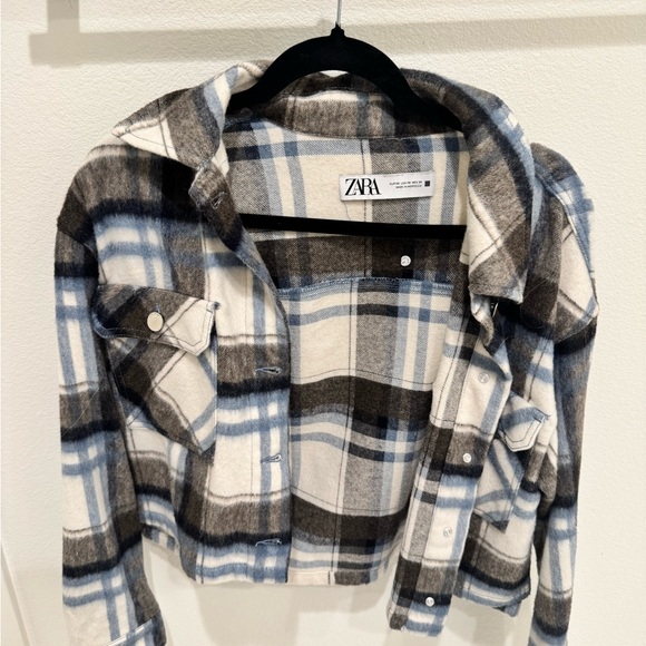 Zara Jackets & Blazers - Zara Blue and Black Plaid Jacket